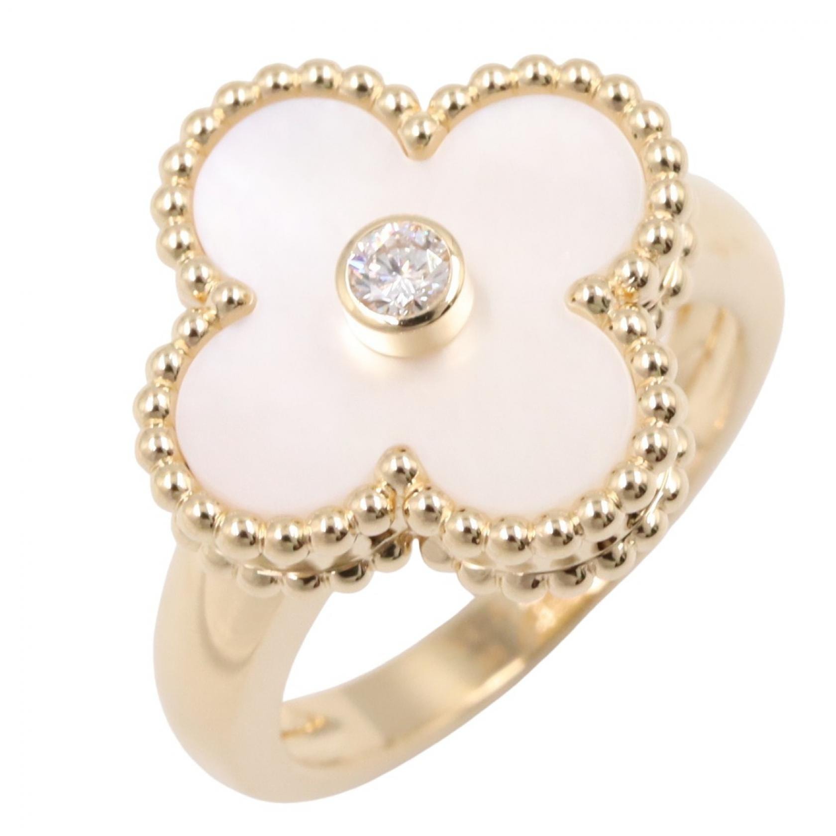 ヴァンクリーフ&アーペル Van Cleef & Arpels ヴィンテージアルハンブラ 1PDリング リング・指輪 ジュエリー K18(イエローゴールド) ダイヤモンド マザーオブパール レディース ゴールド系 / クリア系 / ホワイト系