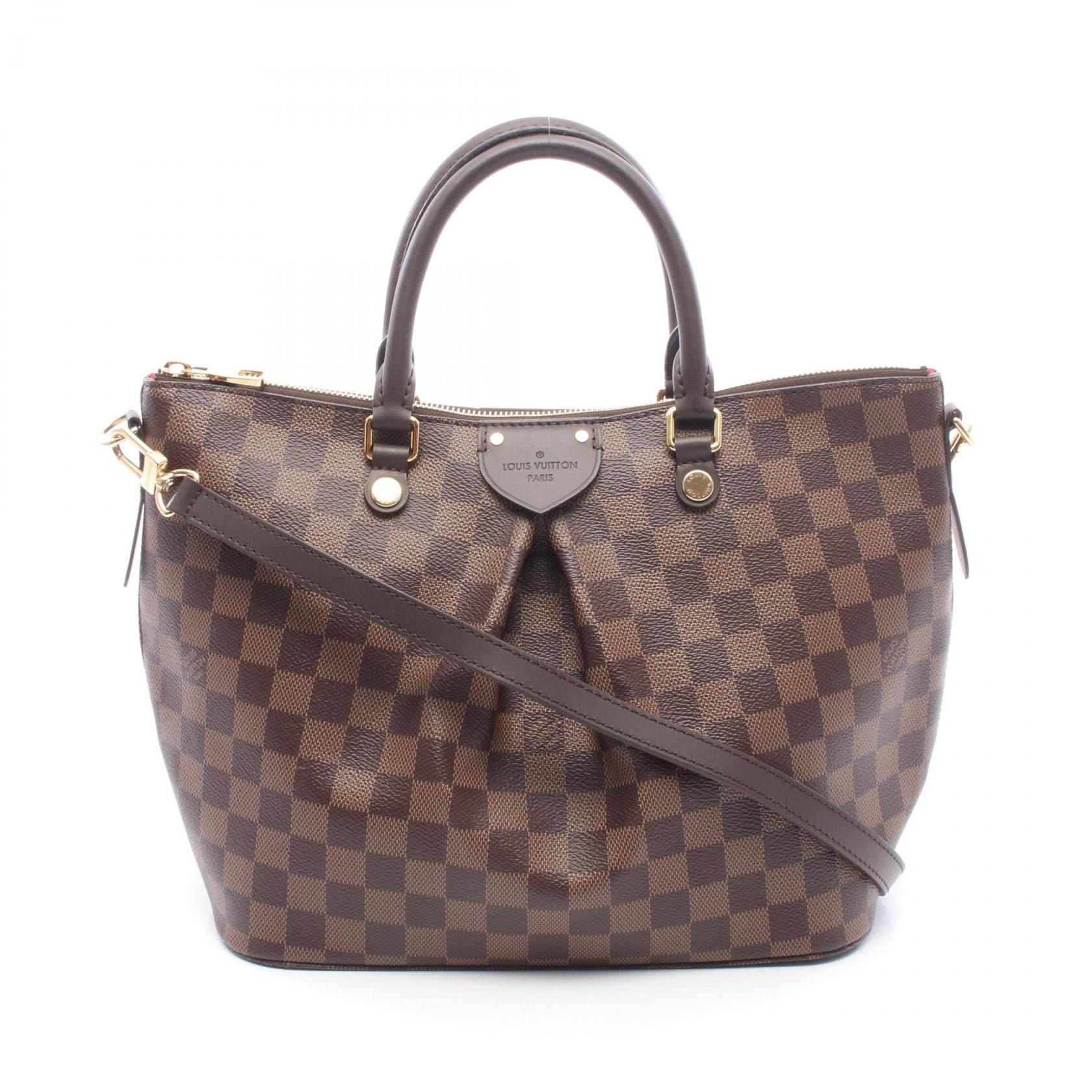ルイ・ヴィトン LOUIS VUITTON シエナMM 2WAY ハンドバッグ バッグ PVCコーティングキャンバス レザー ダミエ エベヌ レディース ブラウン系 N41546 【中古】