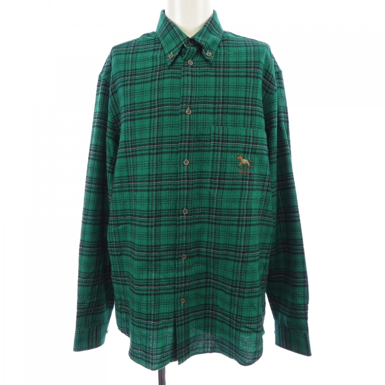 グッチ GUCCI ロッキングホースチェックウールシャツ 672701 ZAIB8 シャツ