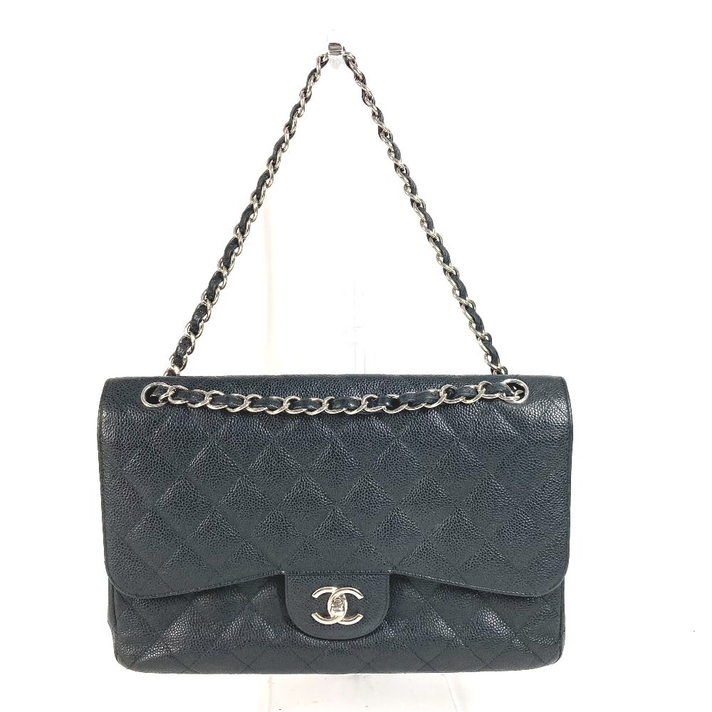 シャネル CHANEL CC ココマーク マトラッセ キルティング 30 Wフラップ カバン Wチェーン 斜め掛け チェーンバッグ フラップ ショルダーバッグ キャビアスキン ブラック