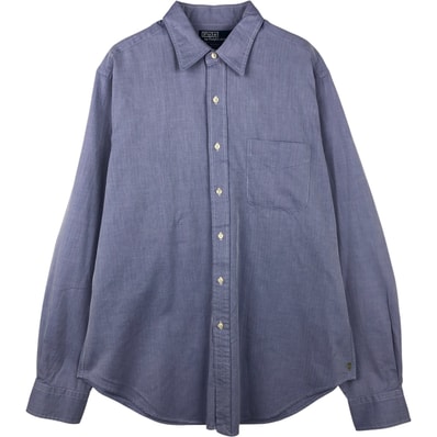 古着 ラルフローレン Ralph Lauren POLO by Ralph Lauren ANDREW ヘリンボーン 長袖 コットンシャツ メンズL相当/eaa615295