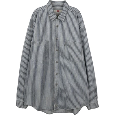 古着 90年代 リーバイス Levi's マルチストライプ 長袖 デニムシャツ メンズM相当 ヴィンテージ/eaa652061