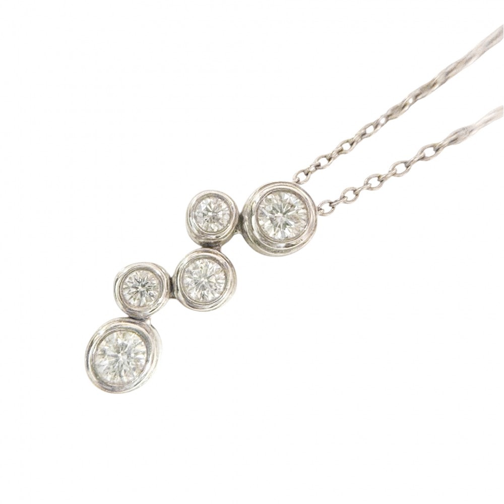 TIFFANY&Co. ティファニー ネックレス ジュエリー アクセサリー バブル プラチナ    ダイヤモンド シルバー レディース 約5g【中古品】