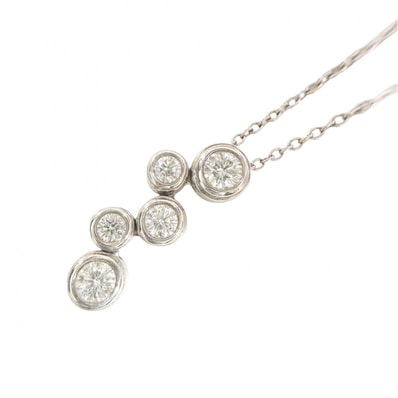 TIFFANY&Co. ティファニー ネックレス ジュエリー アクセサリー バブル プラチナ ダイヤモンド シルバー レディース 約5g【中古品】