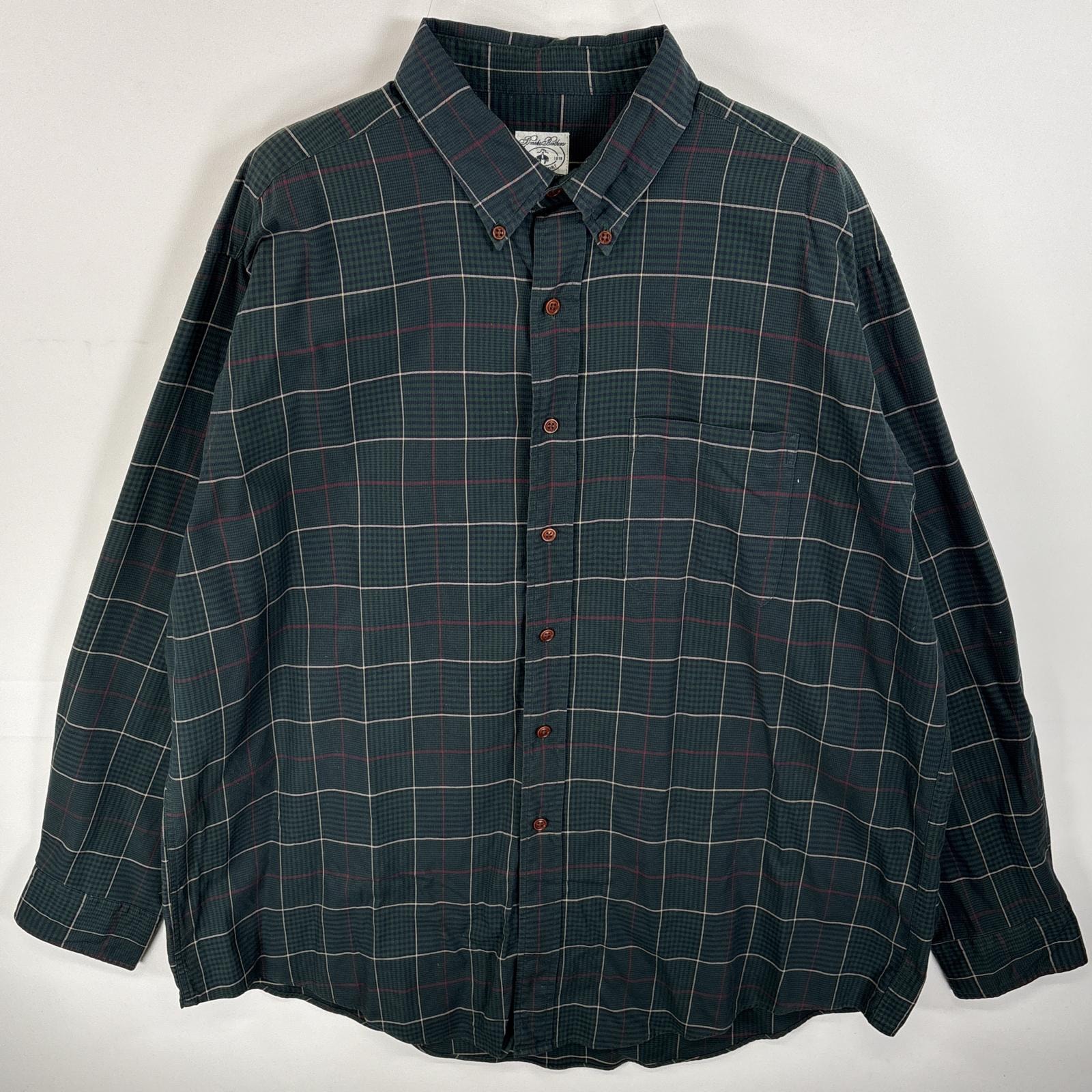 古着 ブルックスブラザーズ Brooks Brothers 長袖シャツ ボタンダウンシャツ 胸ポケ SPORT SHIRT XL  グリーン系 チェック メンズ