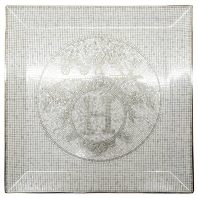 HERMES エルメス 皿 プチカレ No5 モザイク 24 23cm プラチナ ポーセリン(陶器) 新品