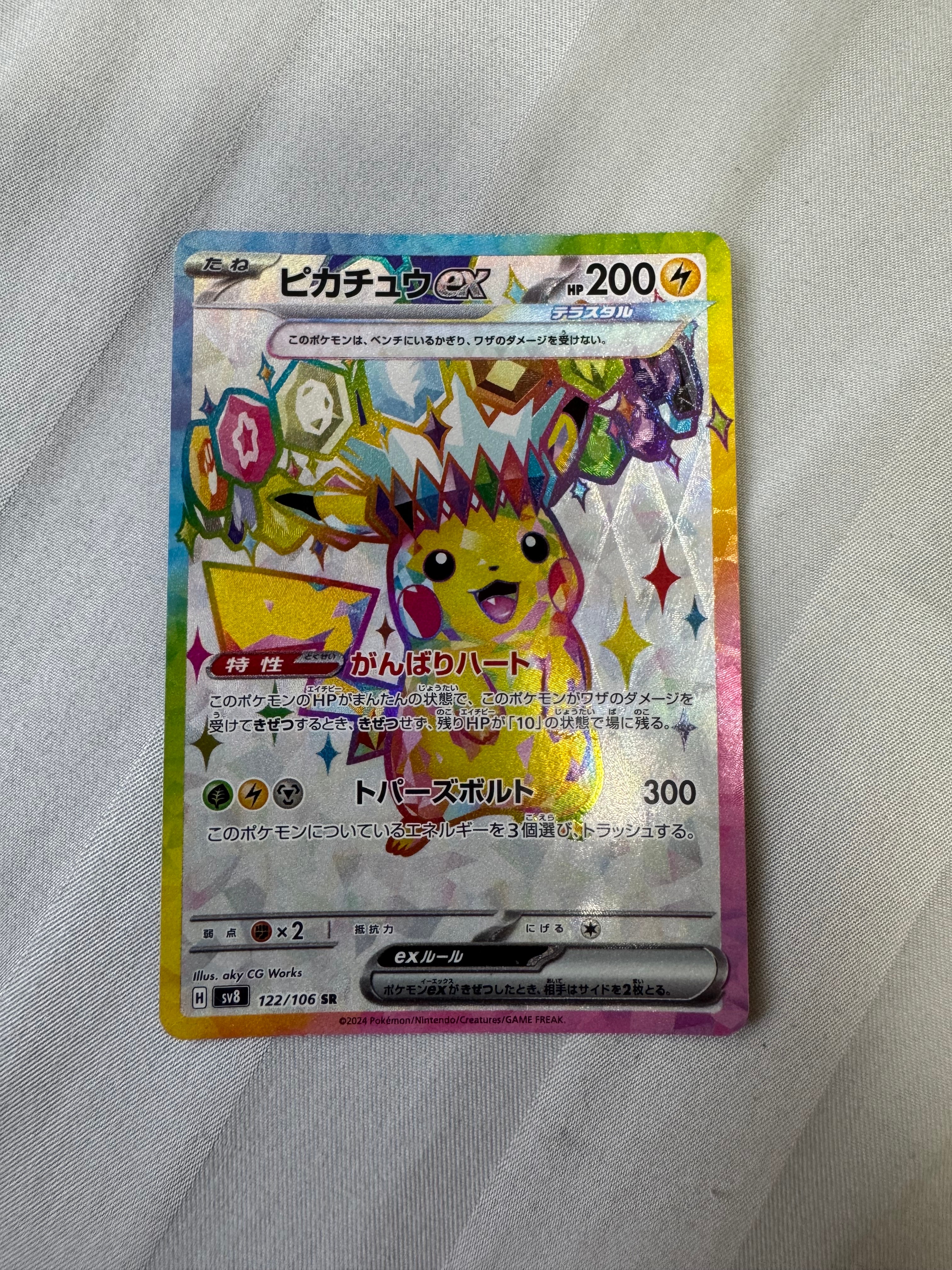 ピカチュウex SR [SV8 122/106](拡張パック「超電ブレイカー」)の新品