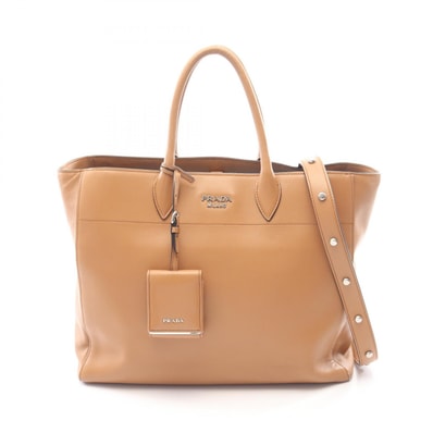 プラダ PRADA CTIY CALF 2WAY トートバッグ バッグ レザー レディース ブラウン系 【中古】