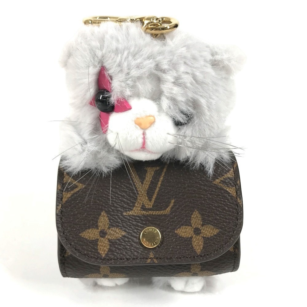 ルイヴィトン LOUIS VUITTON バッグチャーム LV キュート キトン M03512 モノグラム バッグチャーム airpods イヤフォンケース 猫 キーホルダー モノグラムキャンバス ブラウン 未使用