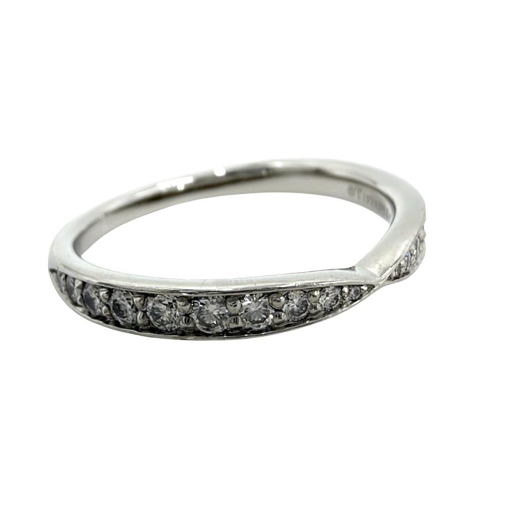 TIFFANY&Co. ティファニー 指輪 ハーモニー バンドリング ジュエリー アクセサリー Pt950プラチナ ダイヤモンド 約9.5号 レディース 約2.9g【中古品】
