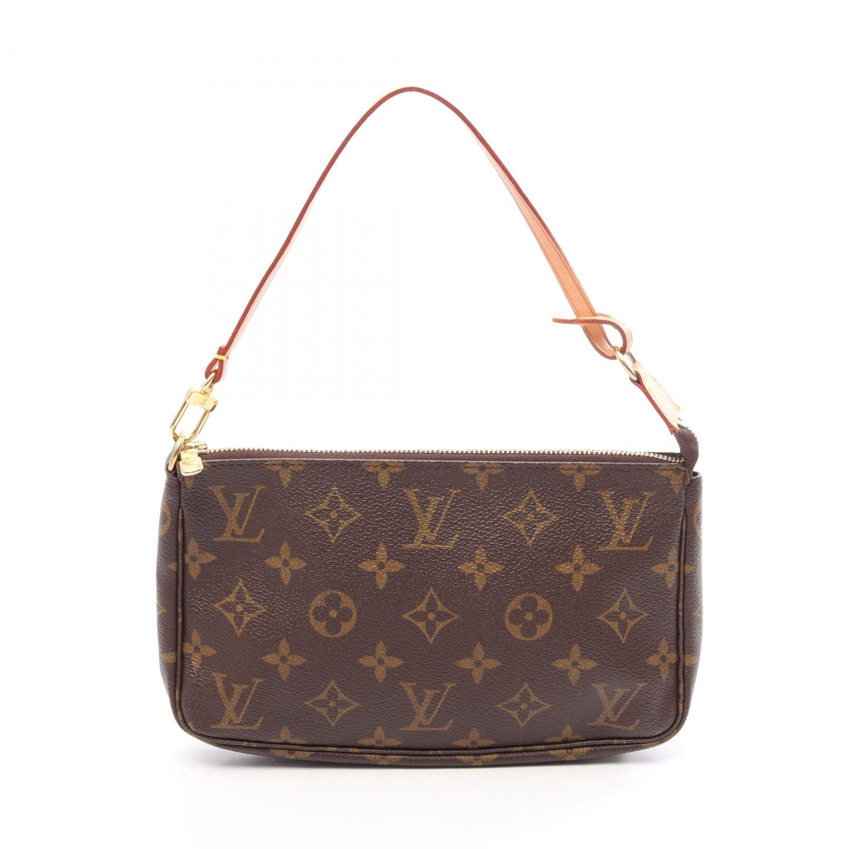 ルイ・ヴィトン LOUIS VUITTON ポシェットアクセソワール モノグラム ハンドバッグ バッグ PVCコーティングキャンバス レザー レディース ブラウン系 M51980 【中古】