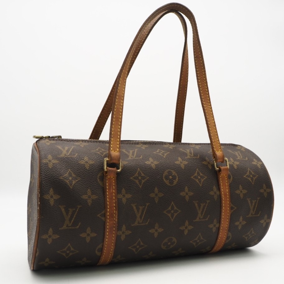 LOUIS VUITTON ルイ・ヴィトン モノグラム パピヨン30 M51365 ハンドバッグ ブラウン ベージュ コーティングキャンバス レザー レディース