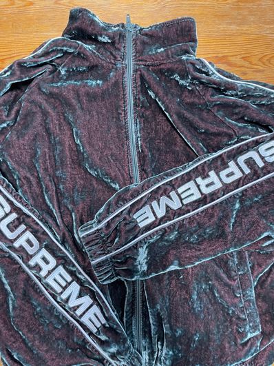 Supreme Crushed Velvet Track Jacket "Olive"