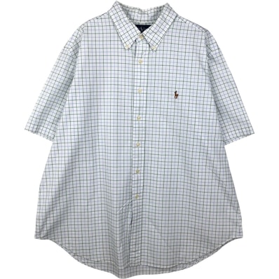 古着 ラルフローレン Ralph Lauren CLASSIC FIT クラシックフィット 半袖 ボタンダウン チェックシャツ メンズXXL相当/eaa641168
