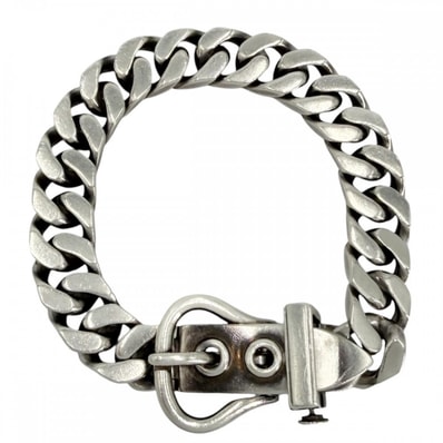 HERMES エルメス ブレスレット ブルックセリエMM ジュエリー アクセサリー アジャスター付き 小物 シルバー925 メンズ 約72.4g【中古品】
