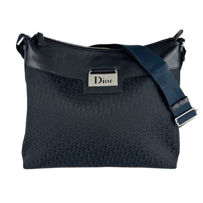 クリスチャンディオール Christian Dior ショルダーバッグ ナイロンキャンバス/レザー ブラック レディース【中古】 z10116