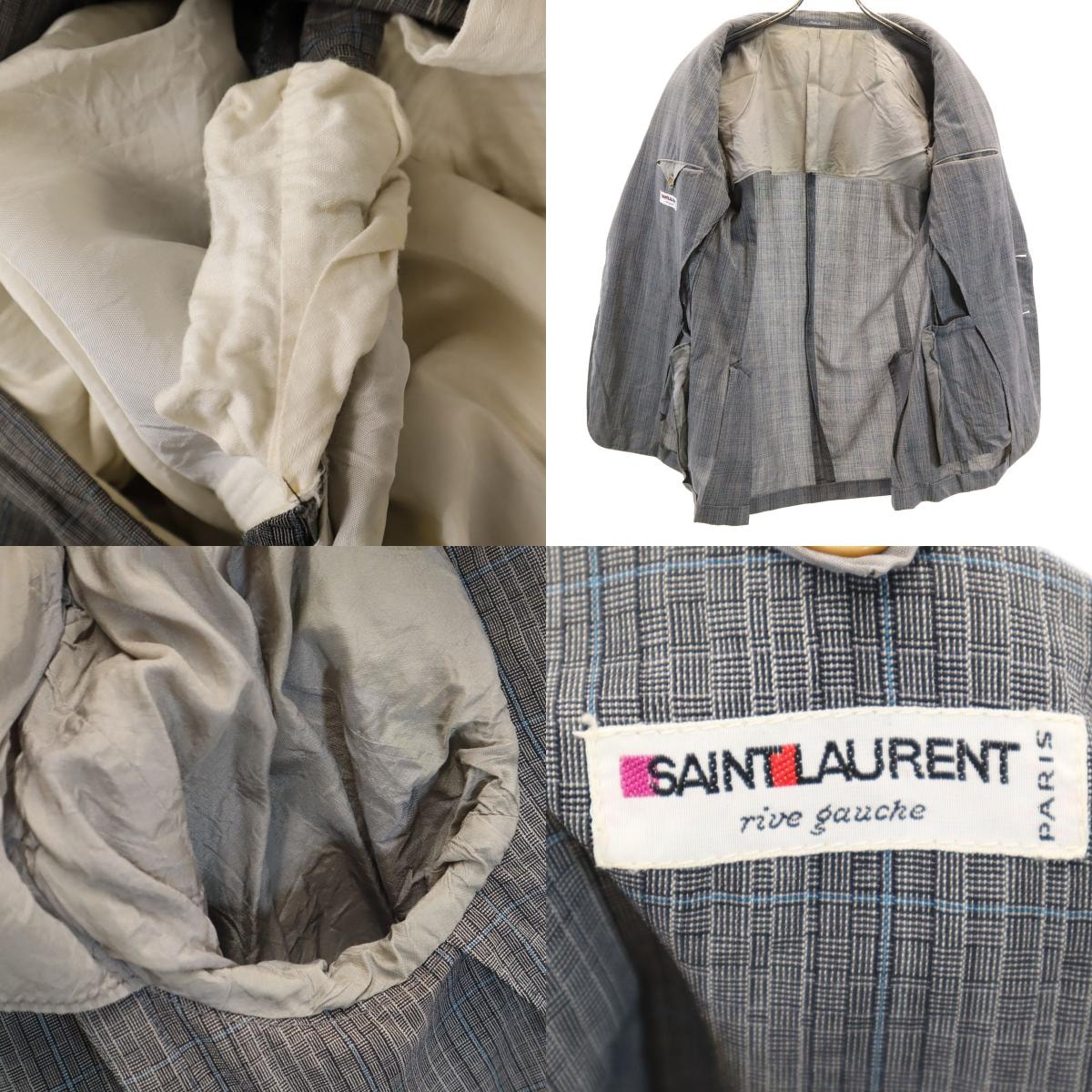 D (傷や汚れあり)】SAINT LAURENT サンローラン 70s 80s イタリア製
