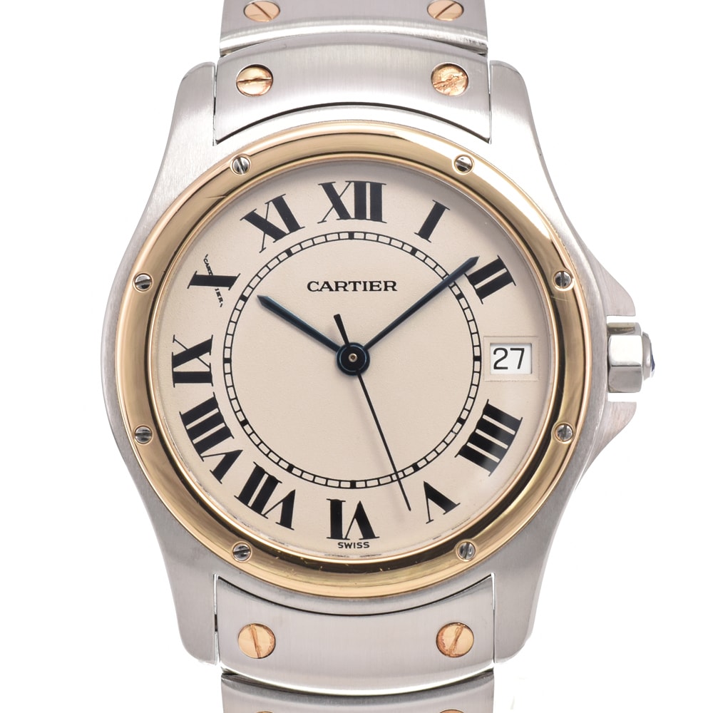 値下 カルティエ CARTIER W20036R3 サントスクーガー LM SS/K18YG 自動巻き メンズ 良品 C#146036
