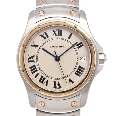 値下 カルティエ CARTIER W20036R3 サントスクーガー LM SS/K18YG 自動巻き メンズ 良品 C#146036