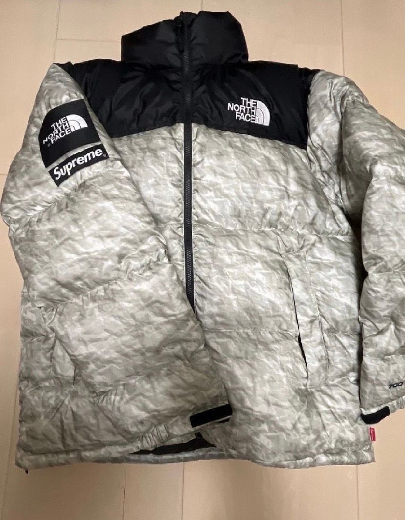 Supreme x The North Face Nuptse Jacket "White Paper Print"