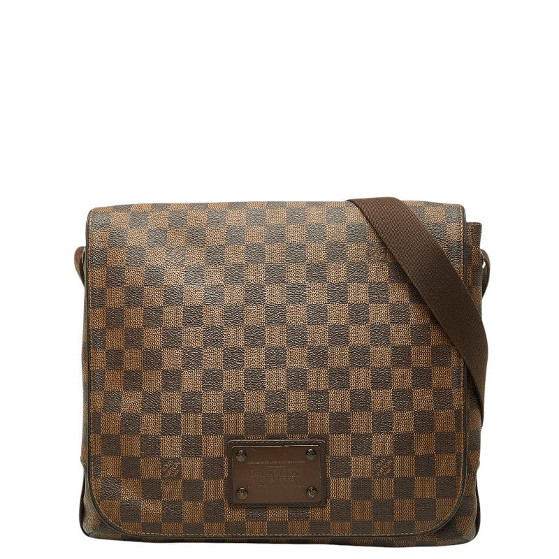ルイ ヴィトン ダミエ ブルックリンMM メッセンジャーバッグ ショルダーバッグ N51211 ブラウン PVC レザー レディース LOUIS VUITTON 【中古】