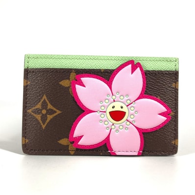 ルイヴィトン LOUIS VUITTON LV × TM カードケース ポルト カルト・サーンプル M13429 村上隆 チェリーブロッサム 名刺入れ パスケース カードケース モノグラムキャンバス ブラウン 未使用