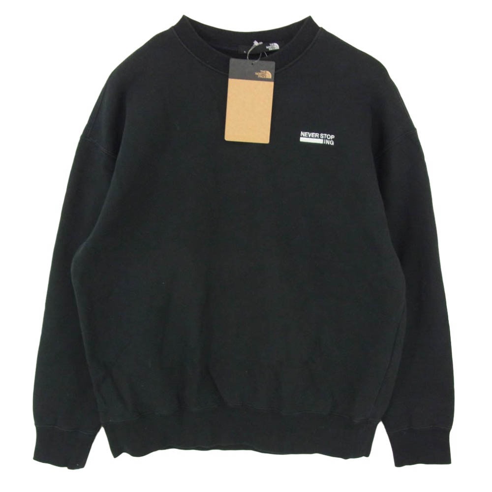 THE NORTH FACE ノースフェイス NT62334 NEVER STOP ING CREW ネバーストップアイエヌジークルー スウェット ブラック ブラック系 S【中古】