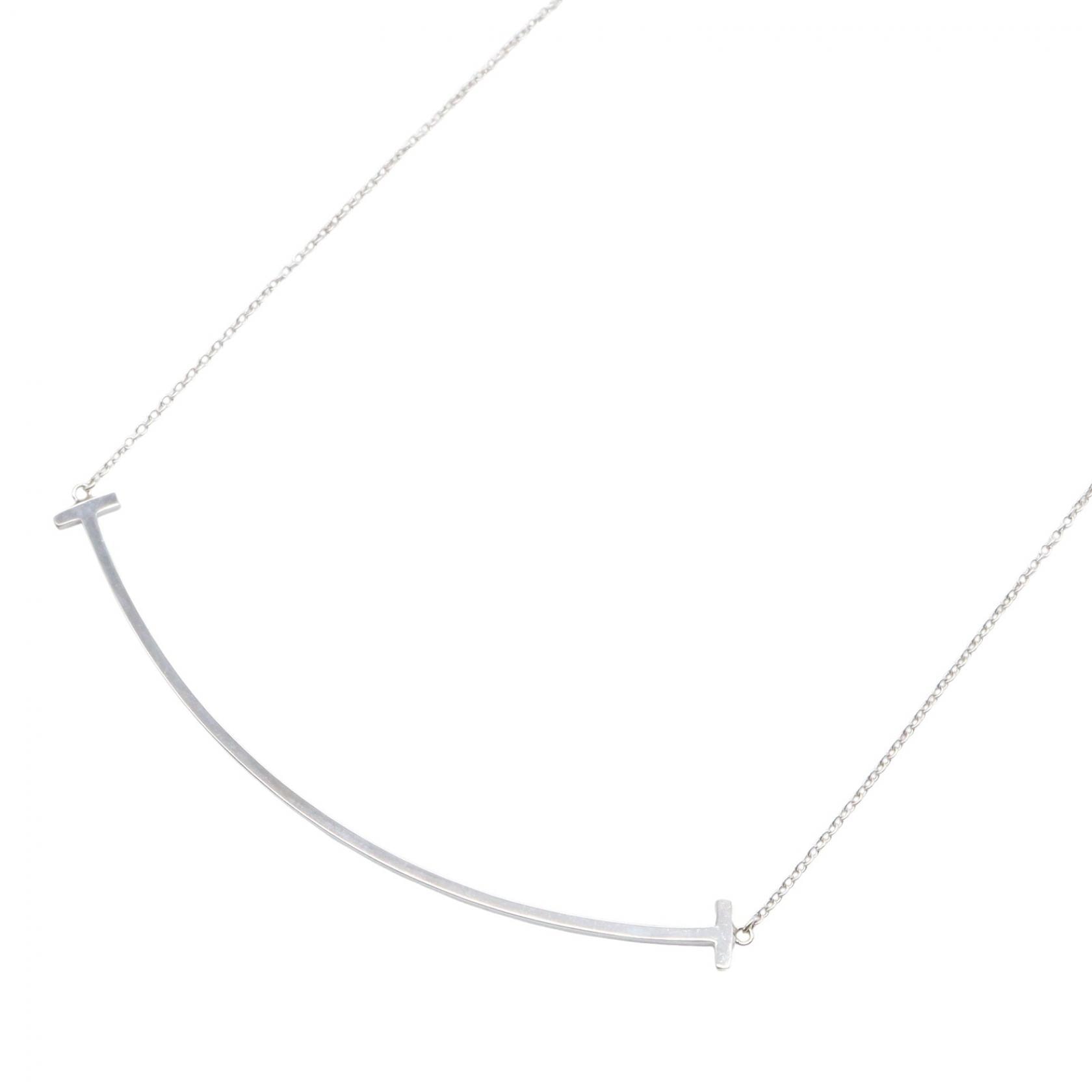ティファニー TIFFANY&CO Tスマイル ラージ ネックレス ネックレス ジュエリー K18WG(ホワイトゴールド) レディース シルバー系 【中古】