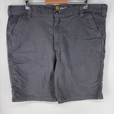 古着 カーハート Carhartt ダック パンツ ペインター ワンポイントロゴ ハーフ ショートパンツ ワーク w42 グレー系 メンズ