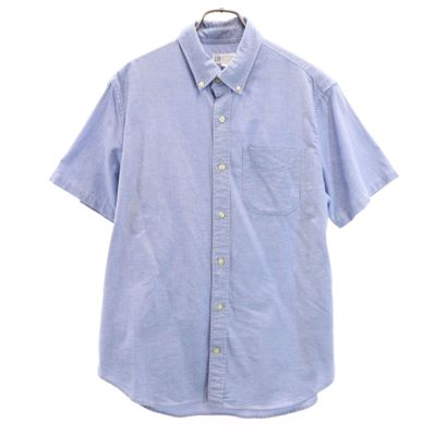 GAP ギャップ 半袖 スタンダードフィット ボタンダウンシャツ S ブルー系 ストレッチ