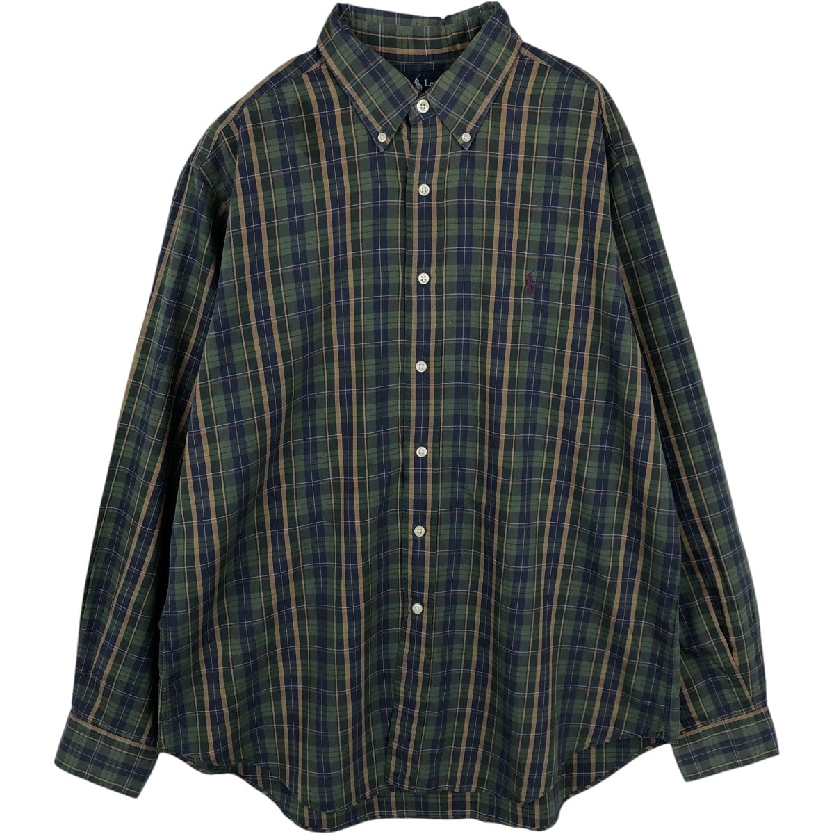 古着 ラルフローレン Ralph Lauren CLASSIC FIT 長袖 ボタンダウンチェックシャツ メンズL相当/eaa678061