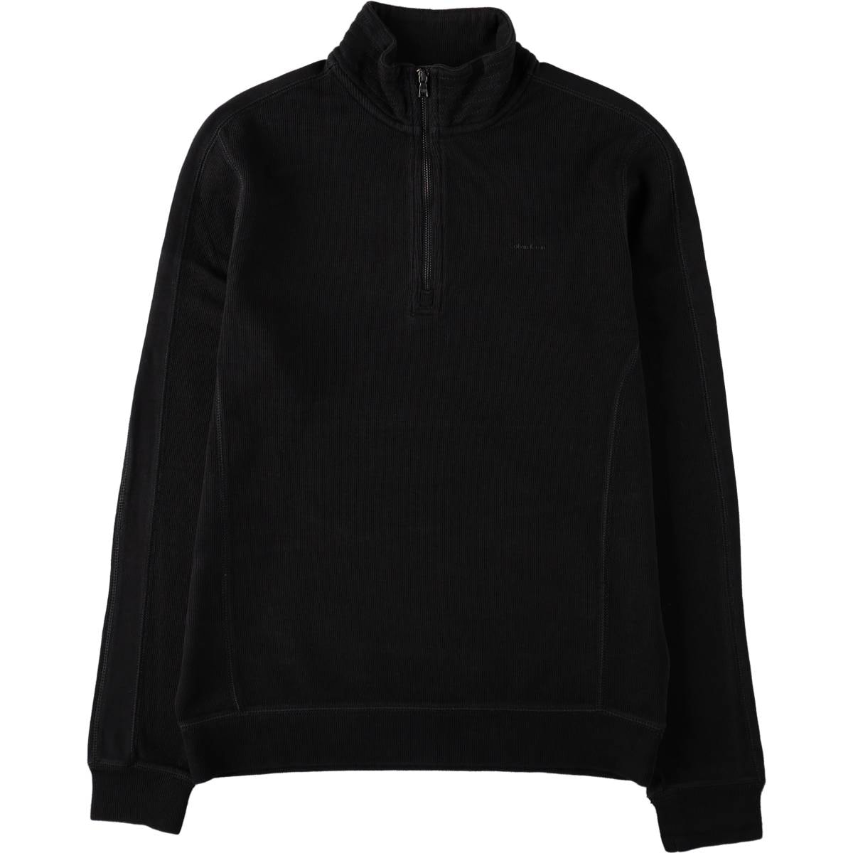 古着 カルバンクライン Calvin klein CLASSIC FIT リブ編み コットンニットハーフジップセーター レディースXS相当/eaa672627