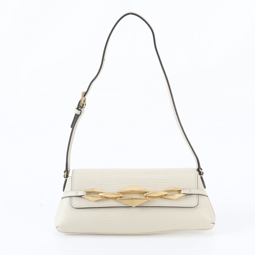 ■極美品 ジミーチュウダイヤモンド チェーン リザード エンボス