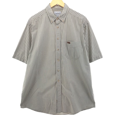 古着 カーハート Carhartt チェック柄 ボタンダウン 半袖 ワークシャツ メンズL相当/eaa550595