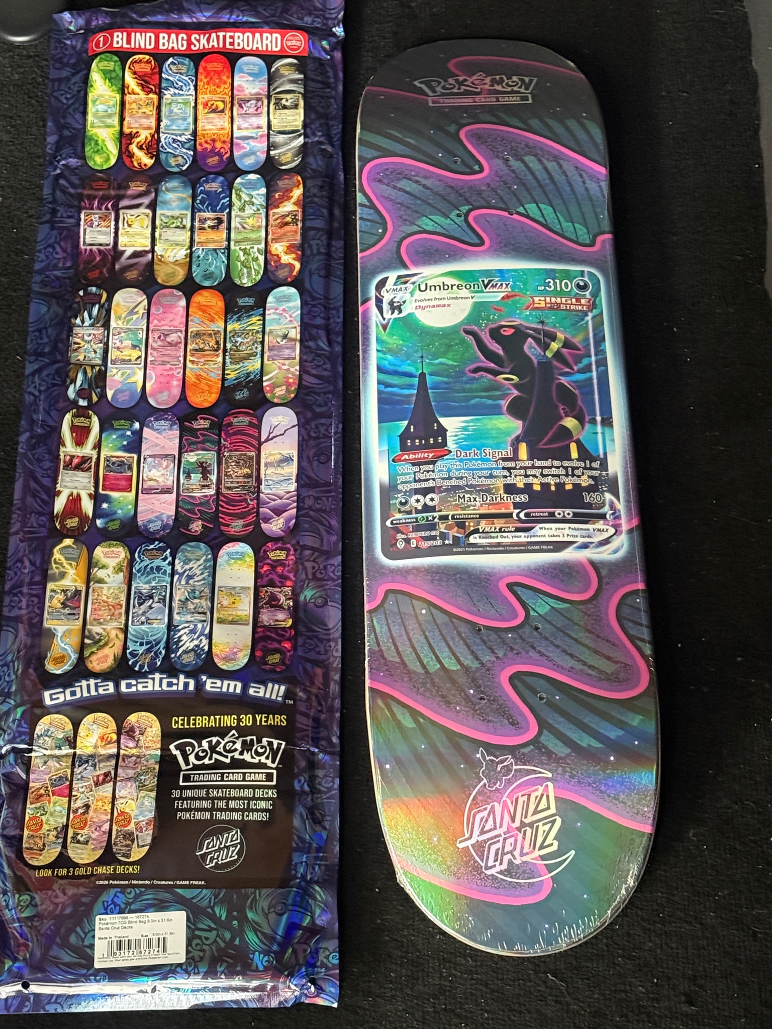 Santa Cruz -Pokemon- Pokemon TCG 30th Anniversary Skateboard Deck Blind Bag