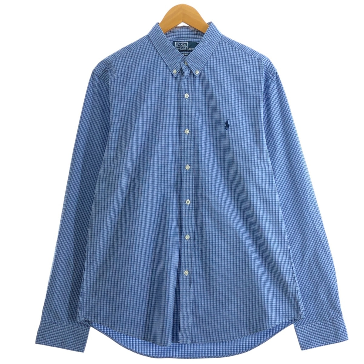 古着 ラルフローレン Ralph Lauren POLO by Ralph Lauren SLIM FIT 長袖 ボタンダウンチェックシャツ メンズL相当/eaa515386