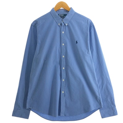 古着 ラルフローレン Ralph Lauren POLO by Ralph Lauren SLIM FIT 長袖 ボタンダウンチェックシャツ メンズL相当/eaa515386