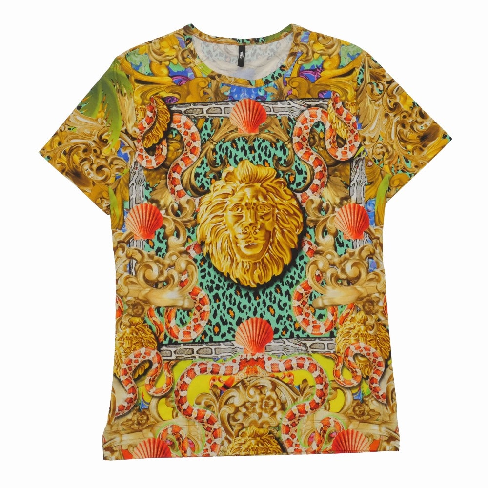 ■美品■VERSACE ヴェルサーチェ 半袖Tシャツ サイズXL 総柄 バロック柄 イタリア製 ブランド古着【中古】20261019/RB1328
