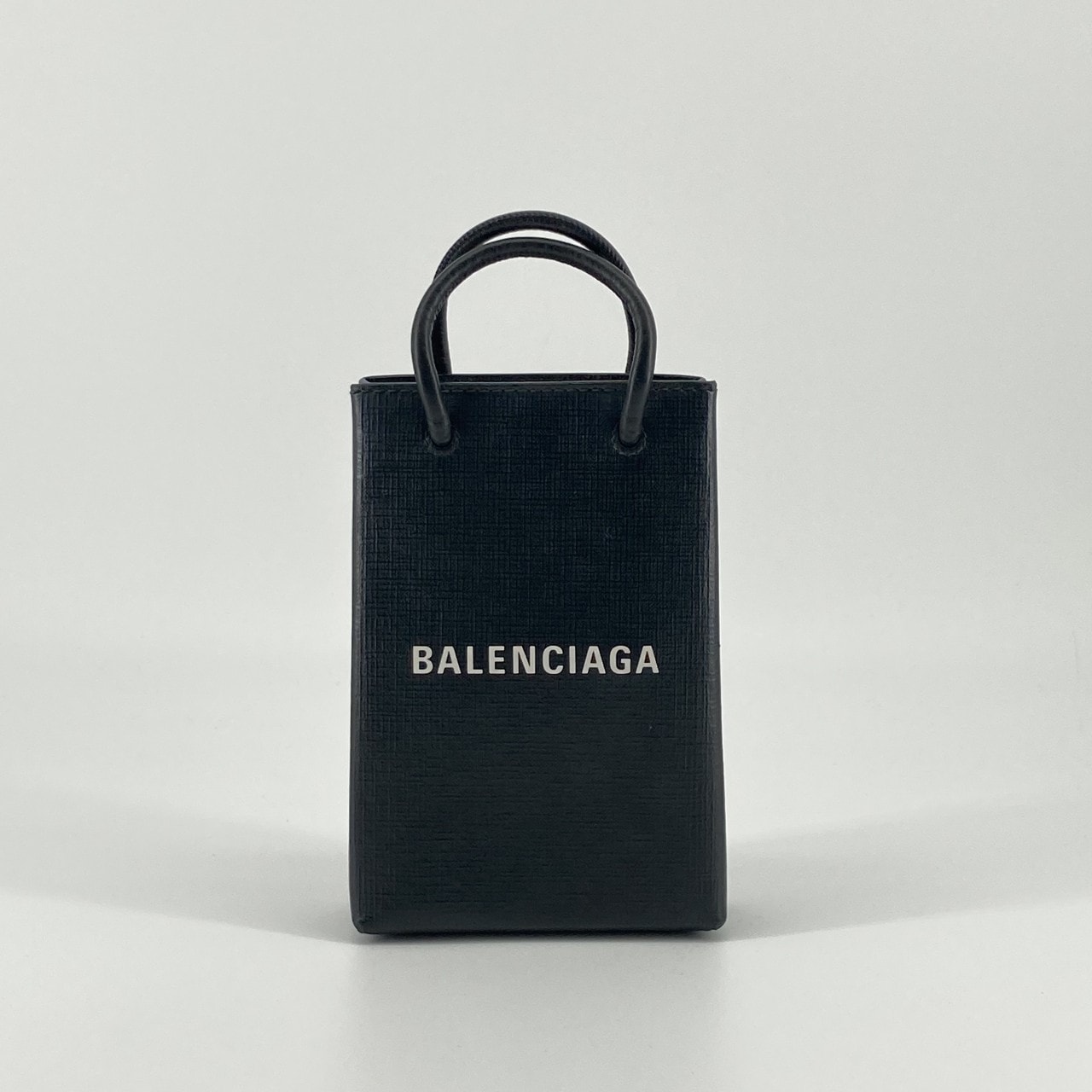BALENCIAGA Women's Leather Phone Case "Black"