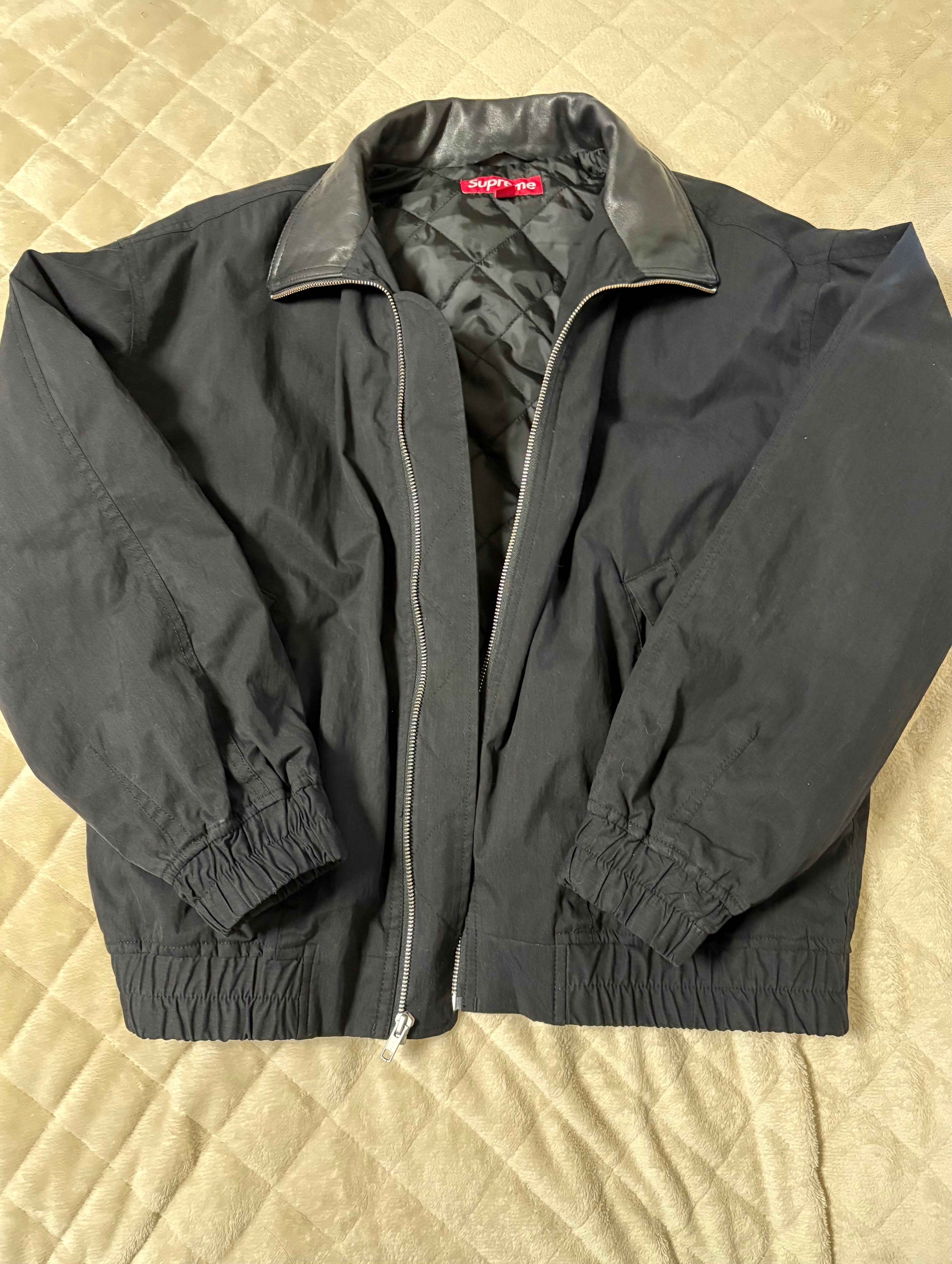 Supreme Leather Collar Utility Jacket "Black"