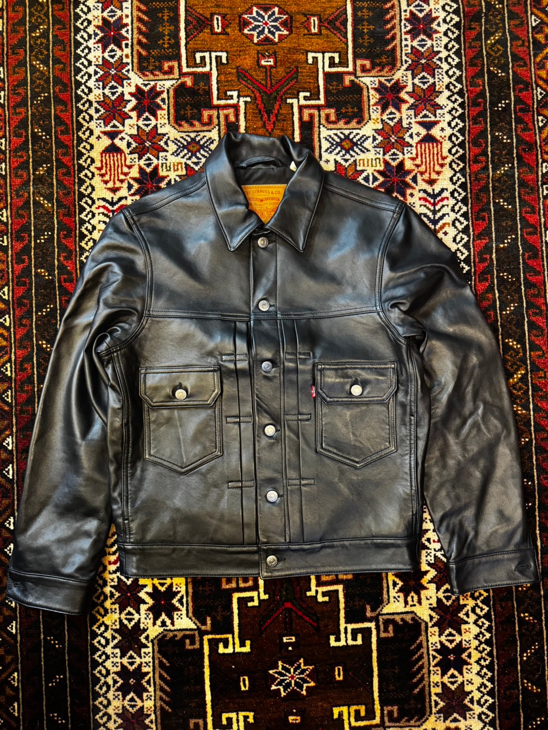 Levi's Premium Black Type ll Trucker Leather Jacket "Black"