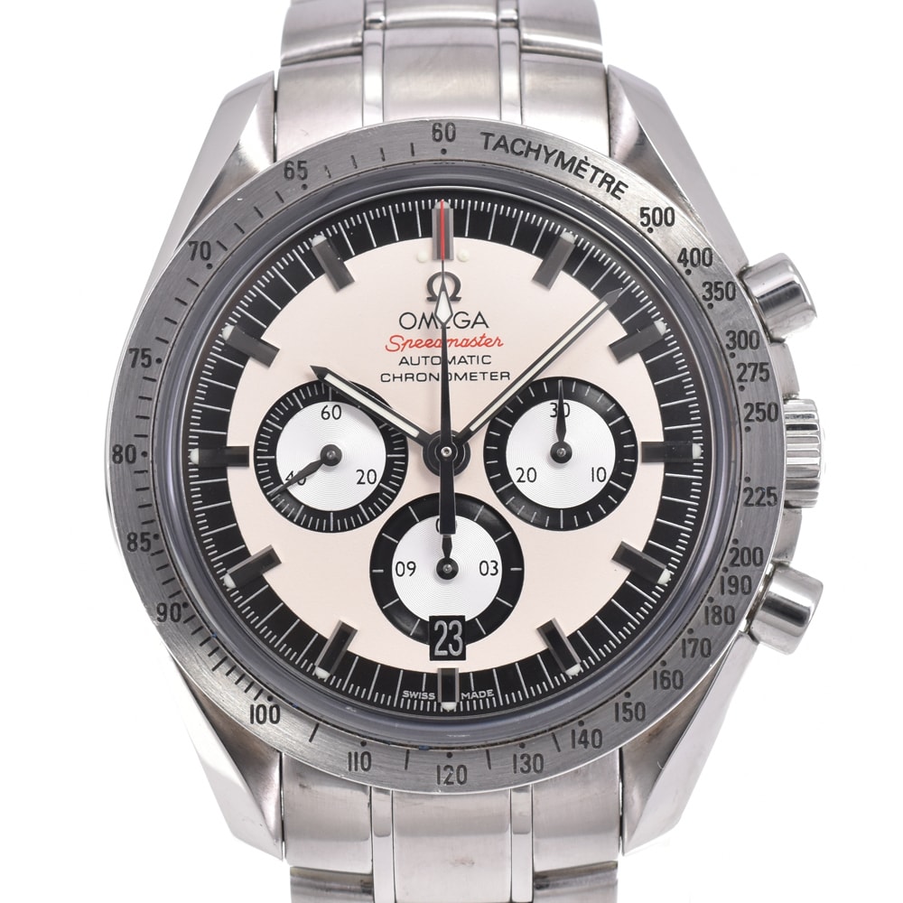 オメガ OMEGA 3506.31 スピードマスター レーシング レジェンド シューマッハ シルバー 自動巻き メンズ 美品 腕時計 D#146797