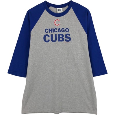 古着 00年代 リー Lee SPORT MLB CHICAGO CUBS シカゴカブス ツートン 七分袖 ラグランTシャツ メンズM相当/eaa629686