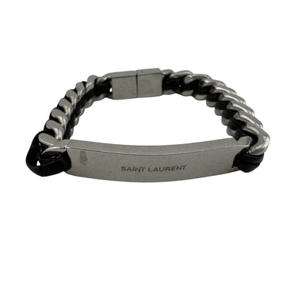 サンローラン SAINT LAURENT ブレスレット カーブチェーン バングル シルバー