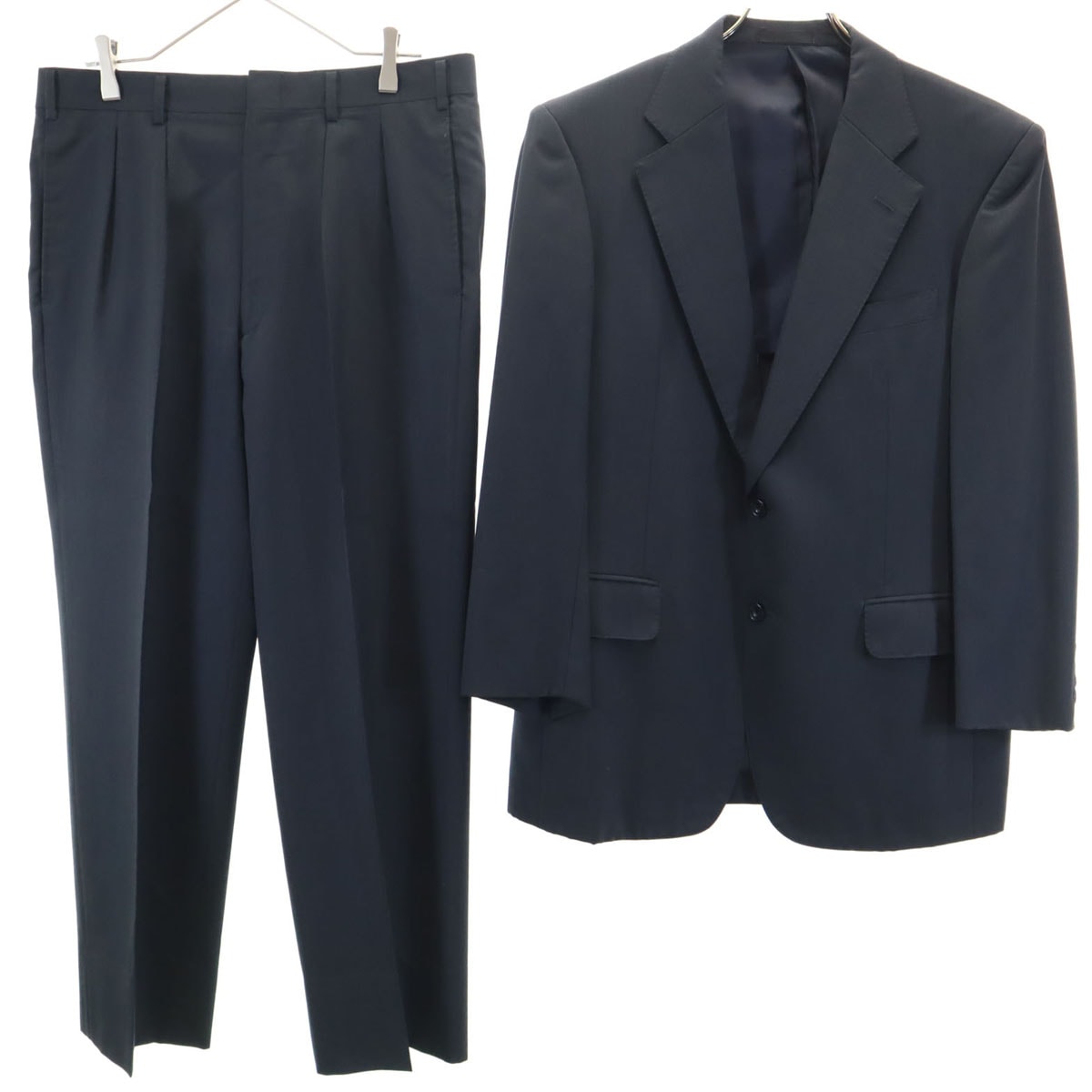 Burberrys バーバリーズ 90s 日本製 オールド スーツ 上下セットアップ AB5 チャコールグレー 三陽商会