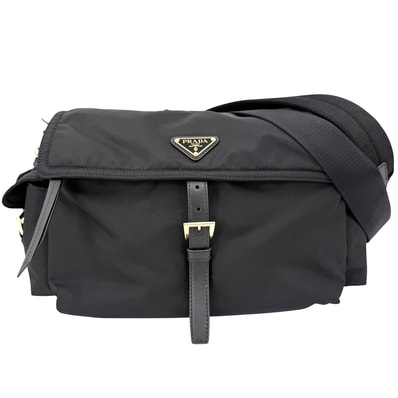 PRADA プラダ ショルダーバッグ エクスプローラ ラージ Re-Nylon 1BD391 ナイロン ブラック 黒 ゴールド金具 レディース 美品【中古品】