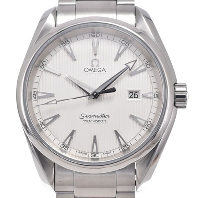 オメガ OMEGA 231.10.39.61.02.001 シーマスター 150m アクアテラ デイト シルバー クォーツ メンズ 美品 保証書付き 腕時計 I#150549