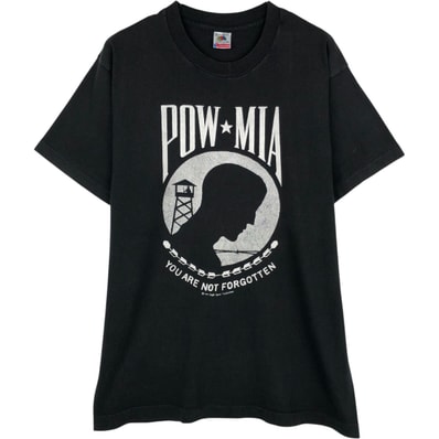 古着 90年代 フルーツオブザルーム FRUIT OF THE LOOM POW MIA プリントTシャツ USA製 メンズL相当 ヴィンテージ/eaa649561