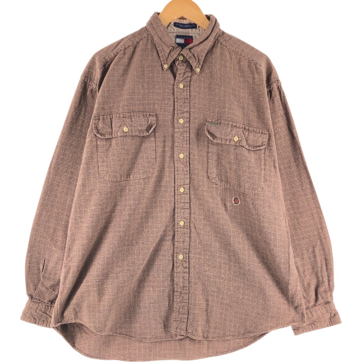 古着 90年代~ トミーヒルフィガー TOMMY HILFIGER 長袖 ボタンダウン ライトネルチェックシャツ メンズXL相当 ヴィンテージ/eaa526687