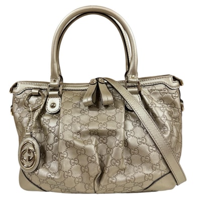 グッチ スーキー グッチシマ ショルダーバッグ シマレザー 247902 ゴールド レディース GUCCI 中古